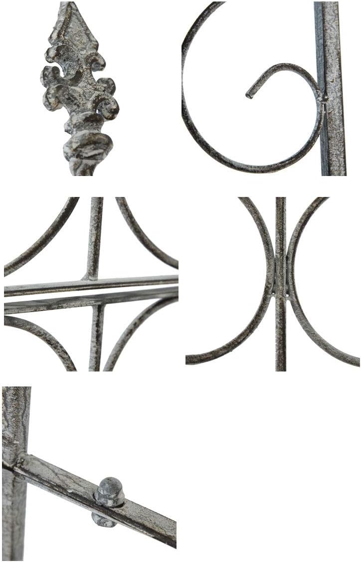 Garden Arch Arbor for Climbing Plants Outdoor Lawn Backyard Metal Frame Stand Vintage Old Wrought Iron Flower Arch 117x236cm