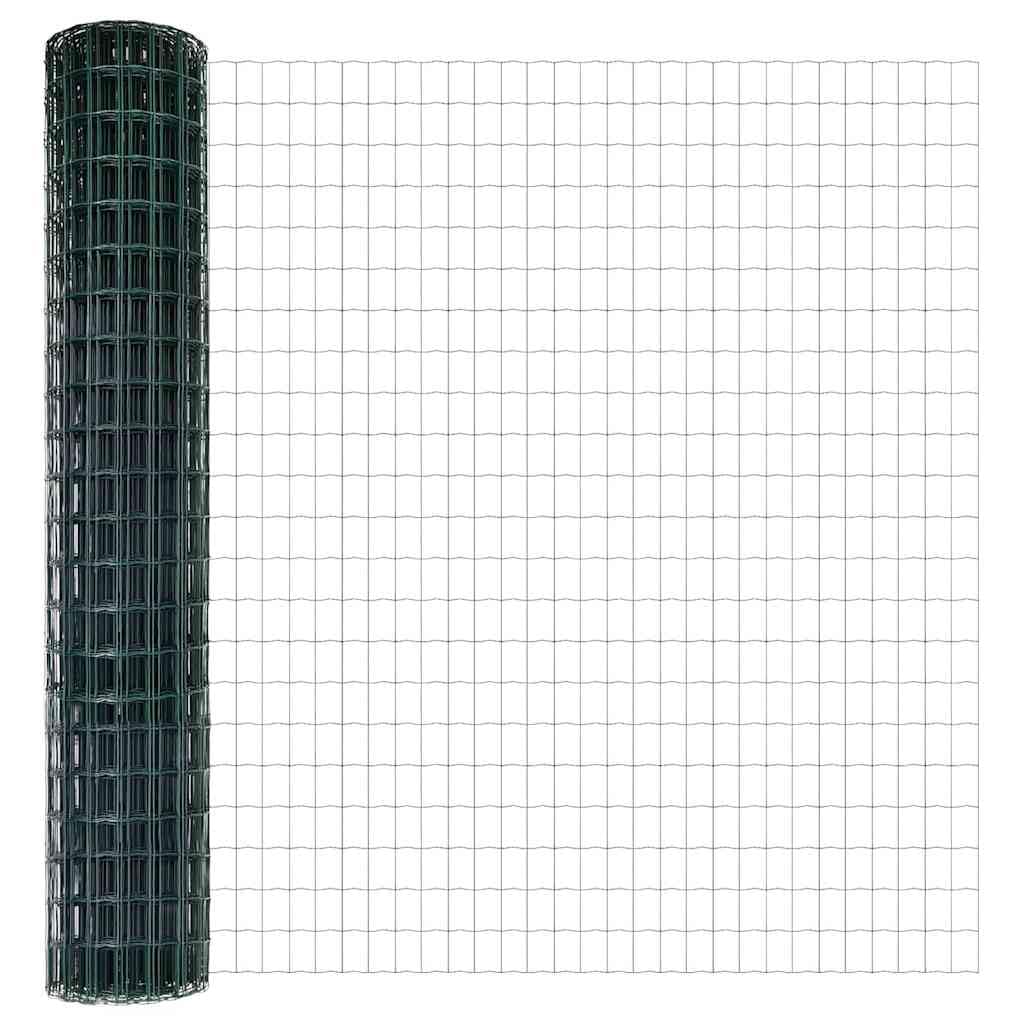 Outdoor Garden Fence Panel with Posts Green 1.6 x 10 m Steel PVC Privacy Screen for Yard Patio Terrace Boundary Roll Easy Assembly