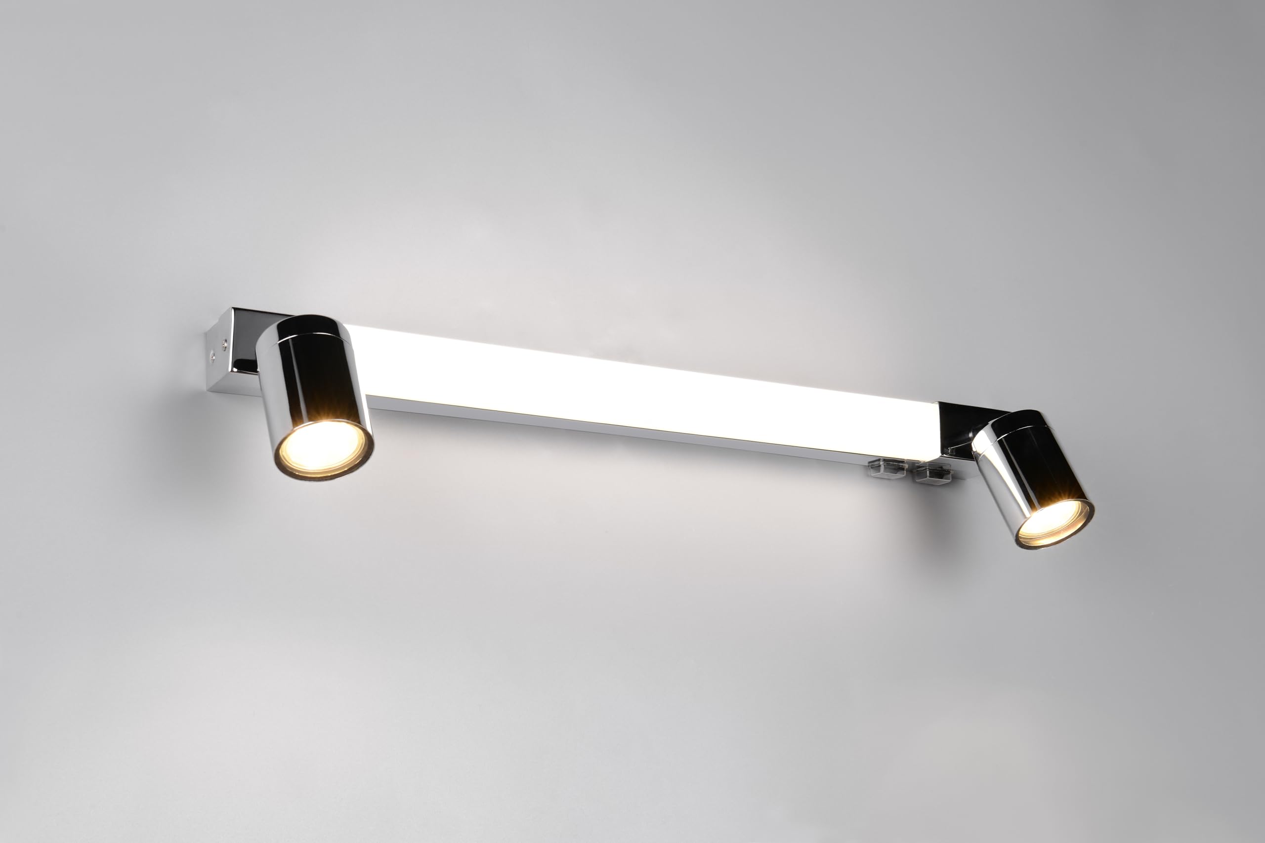 Trio Leuchten Aplique de baño LED ENRICO 281470306, metal cromado, 6,5 vatios LED, excl. 2x GU10, color de luz ajustable