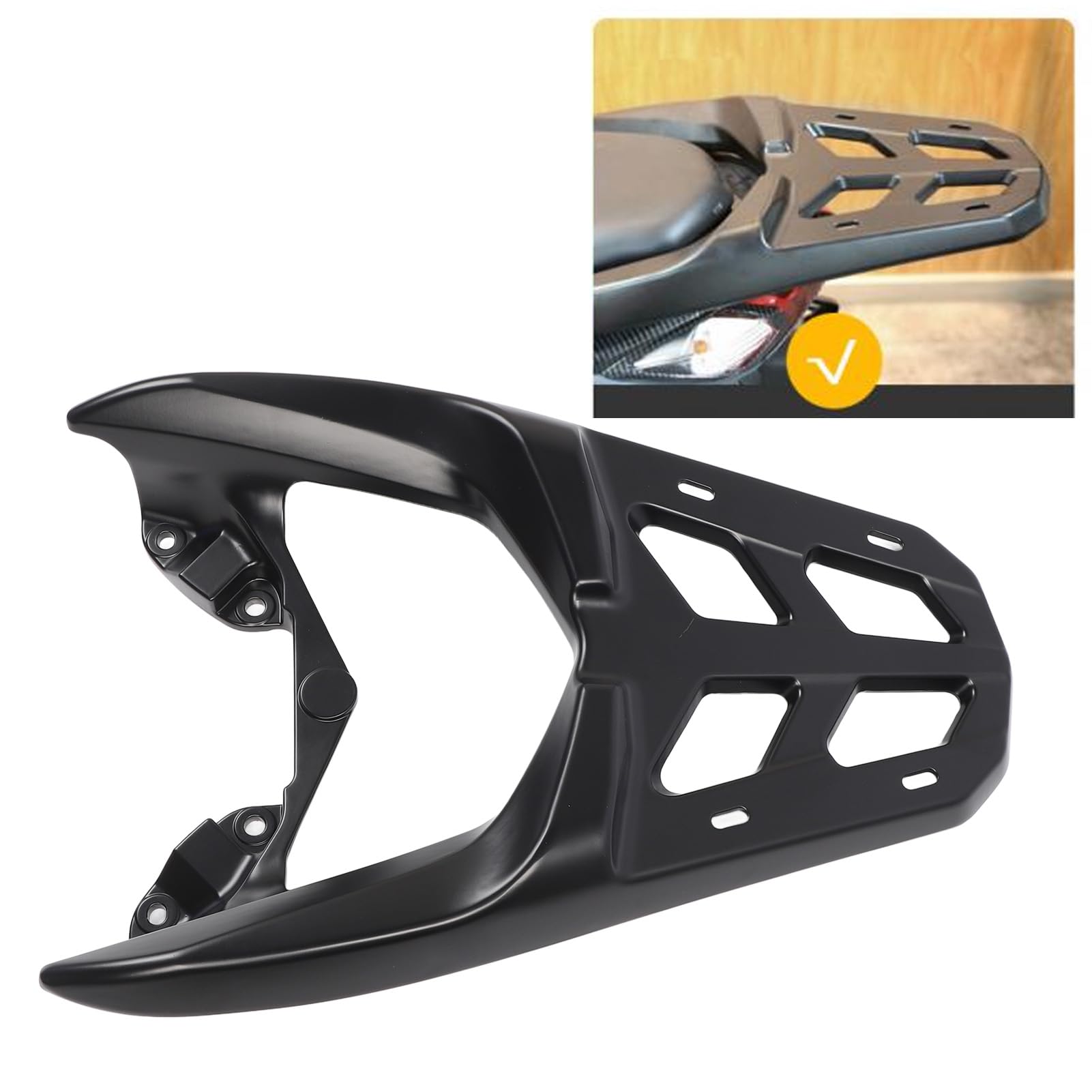 Nmax155 Nmax125 Soporte Fuerte para Portaequipajes Trasero, Diseño Hueco para Almacenamiento Trasero de Motocicleta, Modelo Aplicable 2020-2024, Aleación de Aluminio