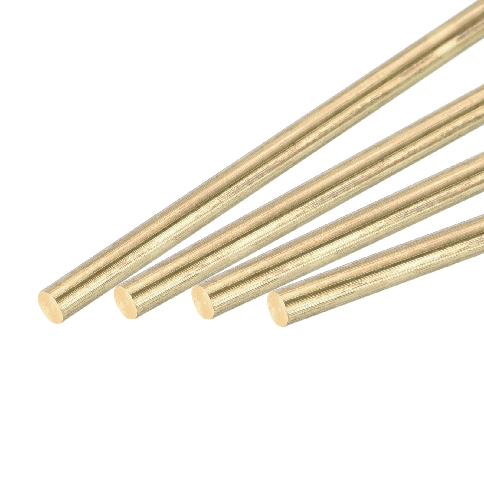 Asta in Ottone Massiccio Diametro 3mm Lunghezza 305mm Barra Tornio Fai da Te Confezione da 4