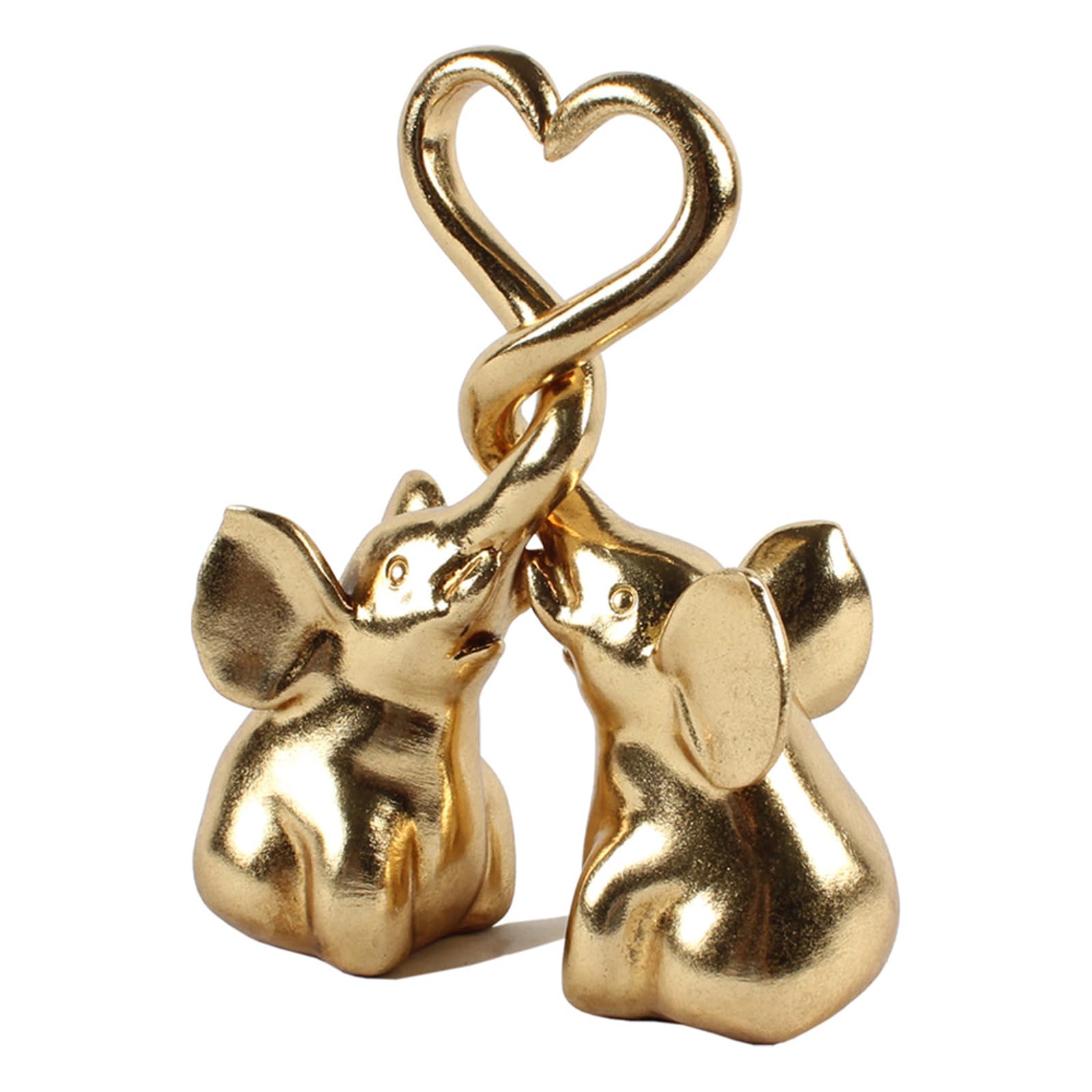 Generisch Estatua de elefante en forma de corazón de resina con forma de animal para el hogar, oficina, decoración y regalo para románticos, figura de elefante para románticos