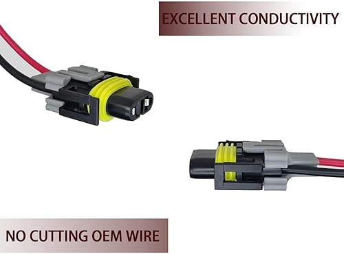 Miniatura 2 de QODOLSI Pack-1 - Conector de arnés de luz antiniebla con cable, enchufe adaptador de coleta impermeable H11, arnés de luces de automóvil, para luz