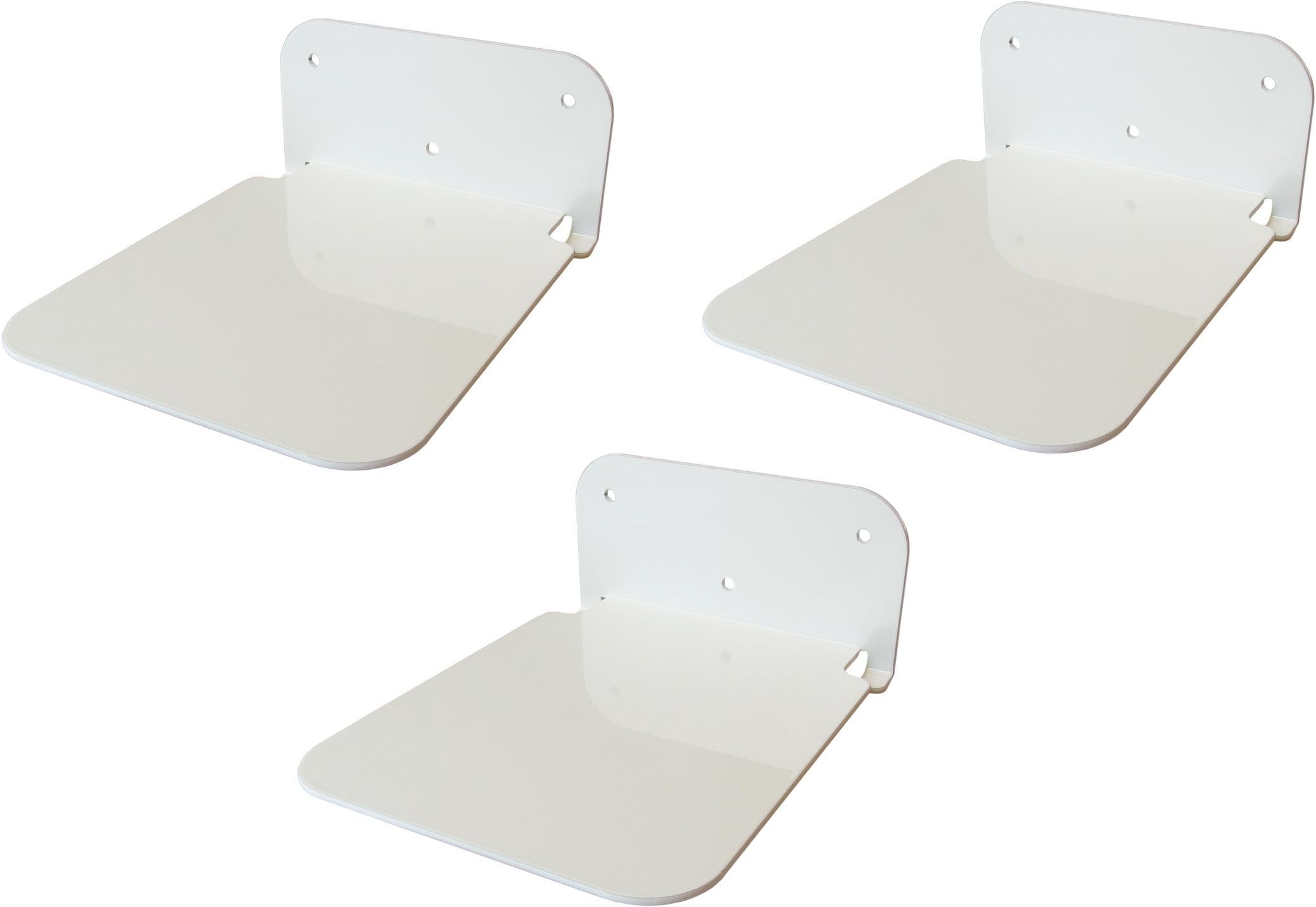 Galleksa Invisible Concealed Floating Metal Bookshelf Wall Mounted Storage for Home Room Creative Decoration Book Display (3 - Pack, White)