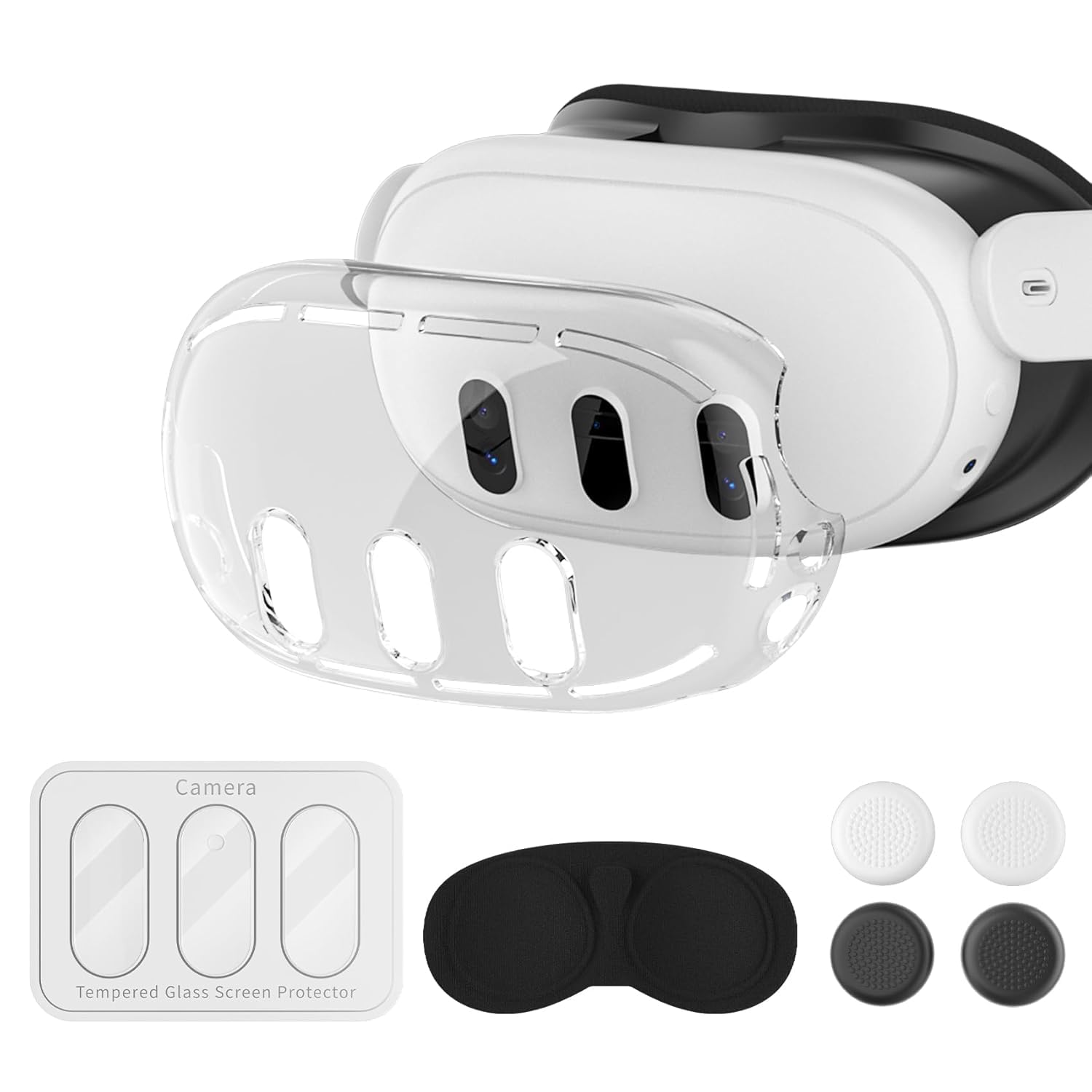 New World Protective Case for Meta Quest 3,VR Accessories for Meta Quest 3,Replacement kit for Meta Quest 3,Include Impact Resistant Cover, Lens Cover, Lens Tempered Glass Protector, Joystick Caps -No VR Machine-image-49