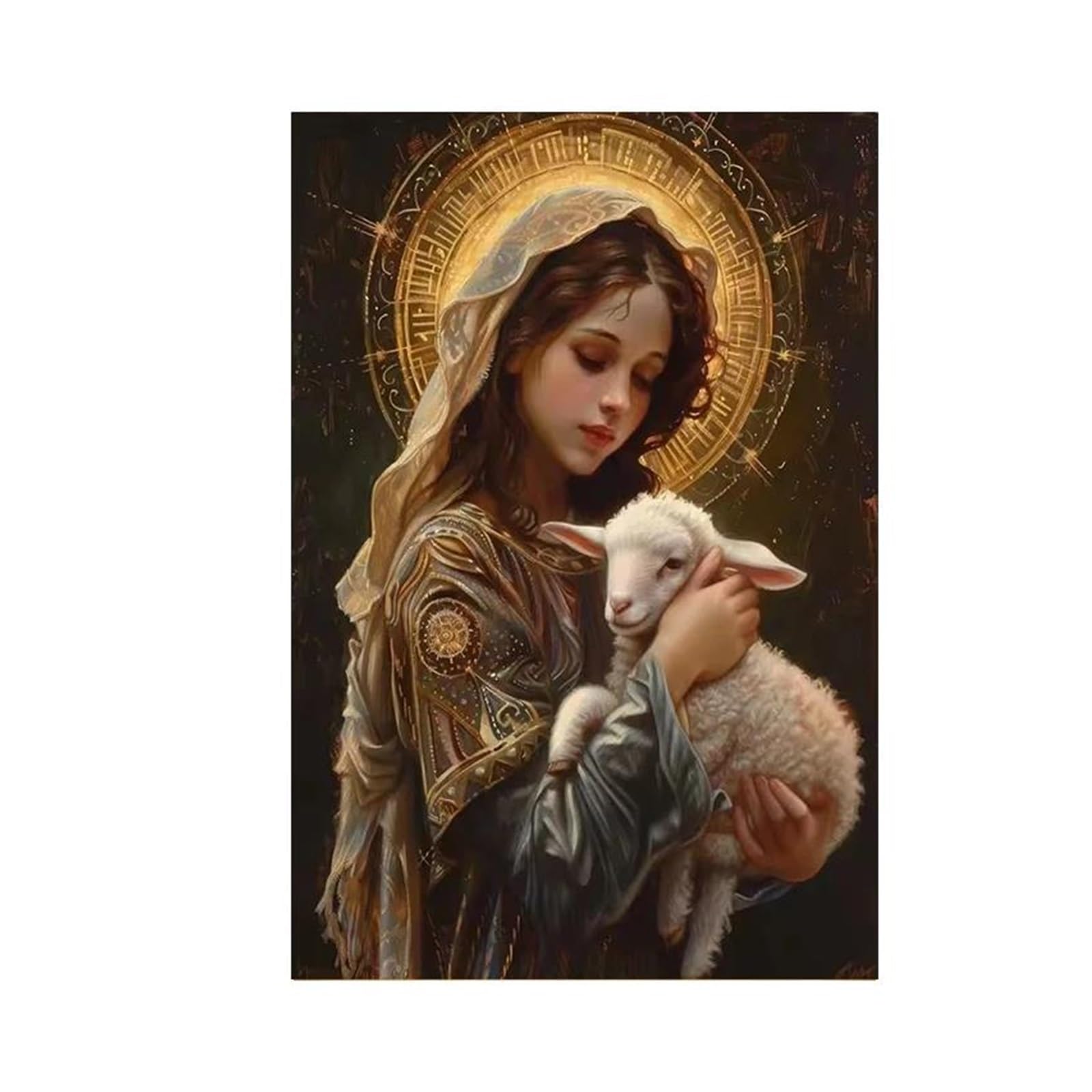 Byambd D Byamb Aesthetic Pictures Virgin Mary Canvas Wall Art Poster No Frame Baby Jesus Picture Prints Picture Ecor For Living Room(,30X40cm)