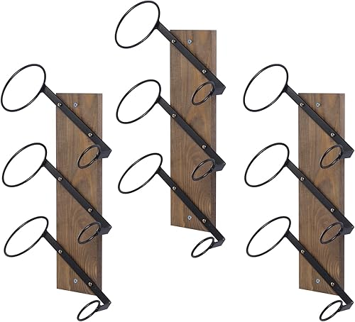 Taprion Estante para vino montado en la pared, estante de madera para 12 botellas de vino, un estante de vino elegante y que ahorra espacio para