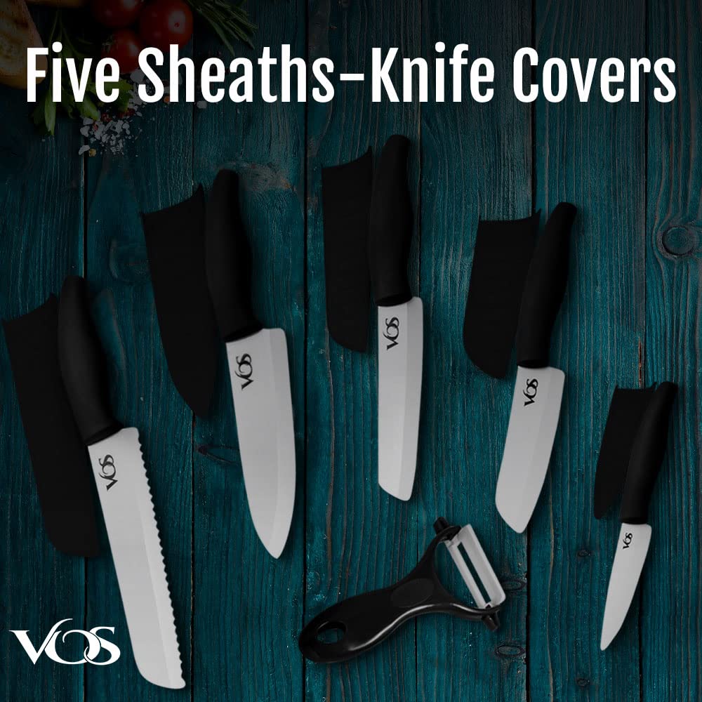 Amazon.com: Vos Ceramic Knife with Peeler, Knives Set For Kitchen