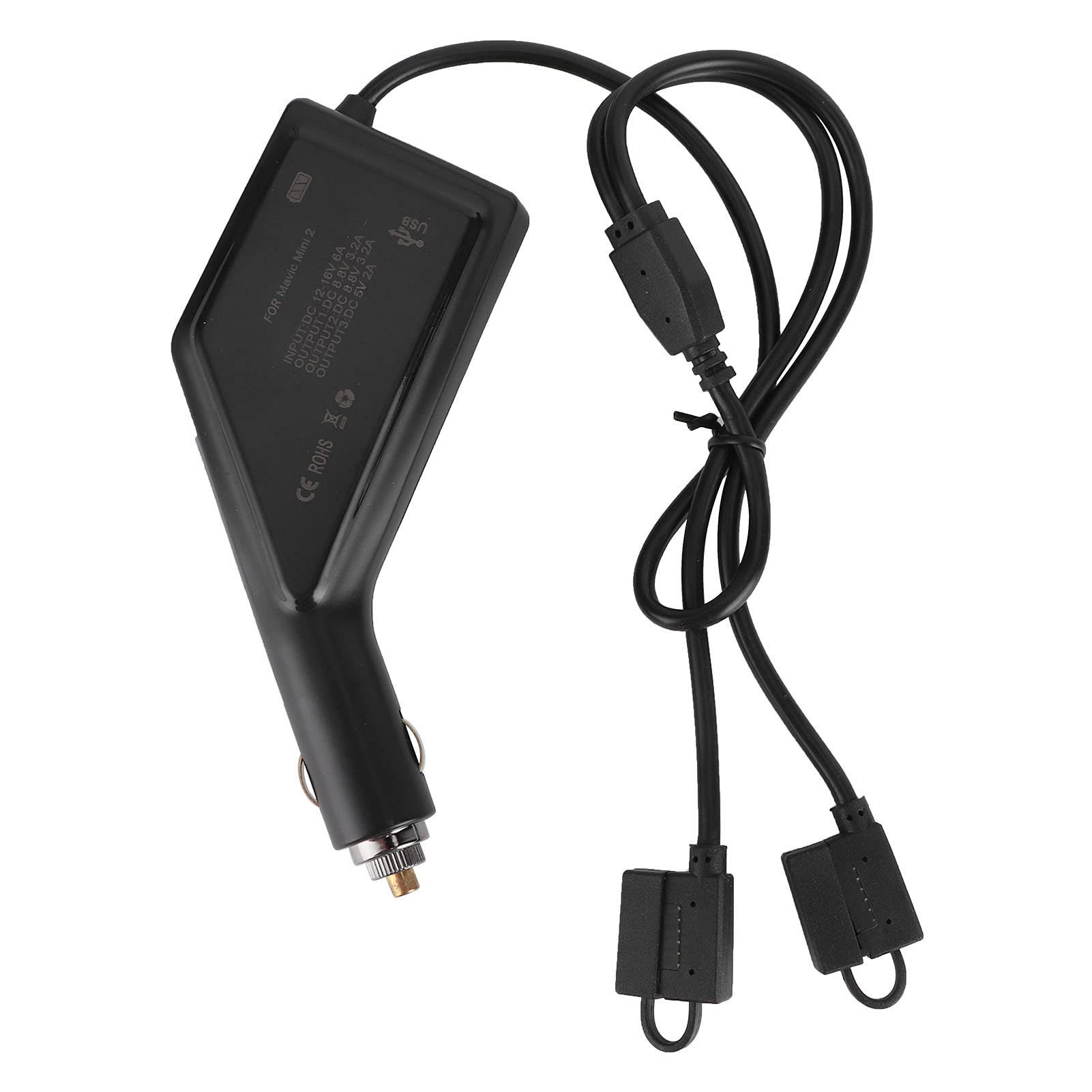 Cargador de batería USB para dron de coche, carga dual para Mini 2, accesorio de viaje, ligero, color negro