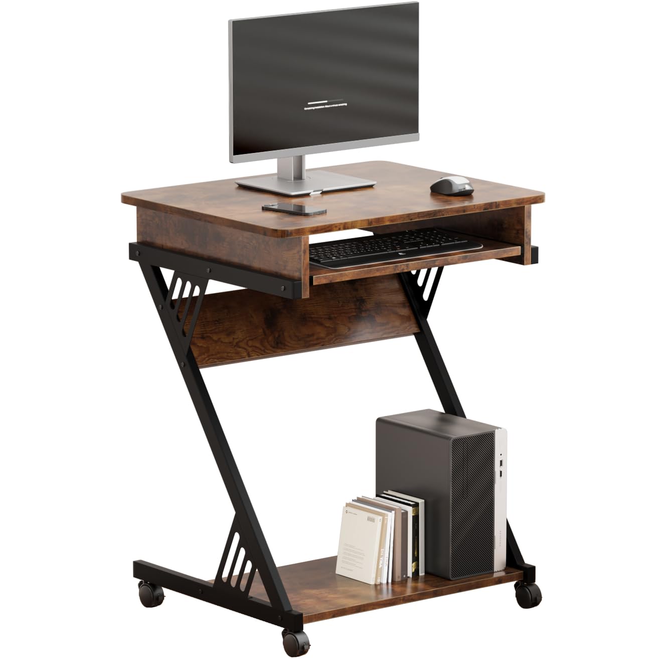 Amazon.com: ALISENED 2 Tier Computer Desk with Keyboard Tray, 23.6