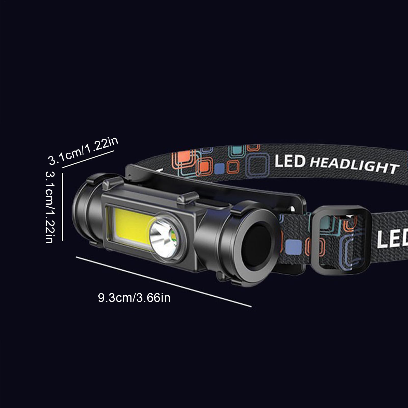 Lampe Frontale LED Rechargeable – Aimant, 9,3 Cm, 80g, Étanche, 10h Autonomie – Randonnée, Vélo, Camping, Pêche