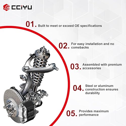 Miniatura 3 de cciyu Extremos de barra de acoplamiento externos, extremos de barra de dirección internos, rótulas inferiores, rótulas superiores compatibles con