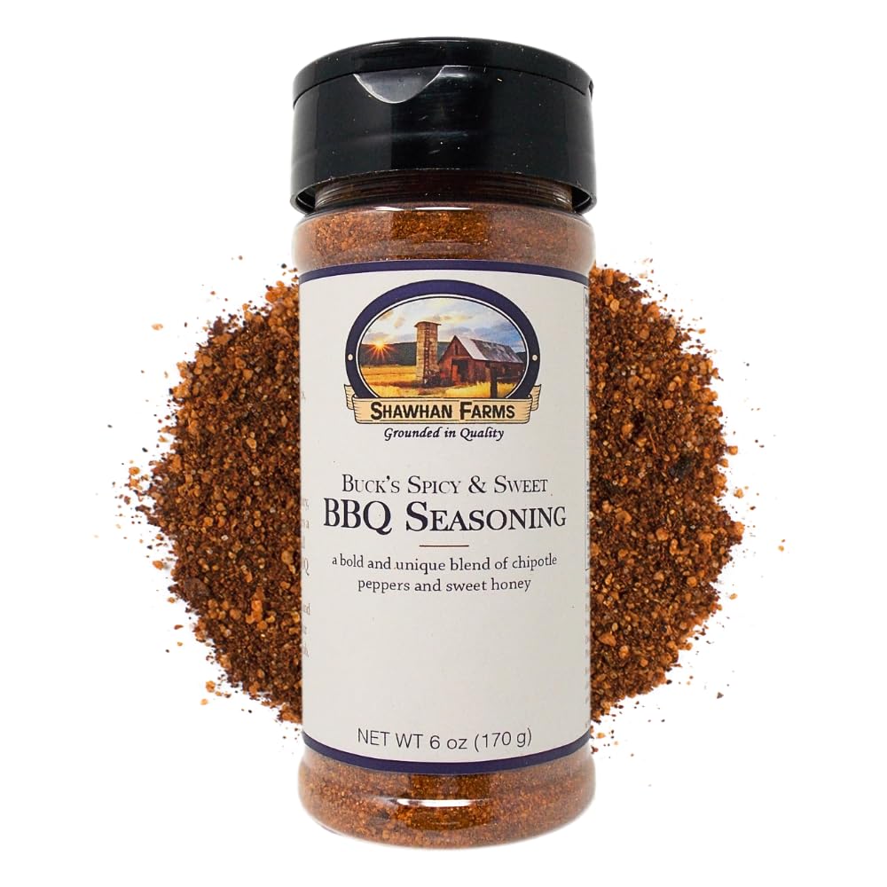Shawhan Farms Buck's Best Sweet & Spicy BBQ Seasoning - Non-GMO - Naturally Gluten Free - Perfect for Grilling Beef, Steak, Chicken, Brisket - 6 Ounce Bottle