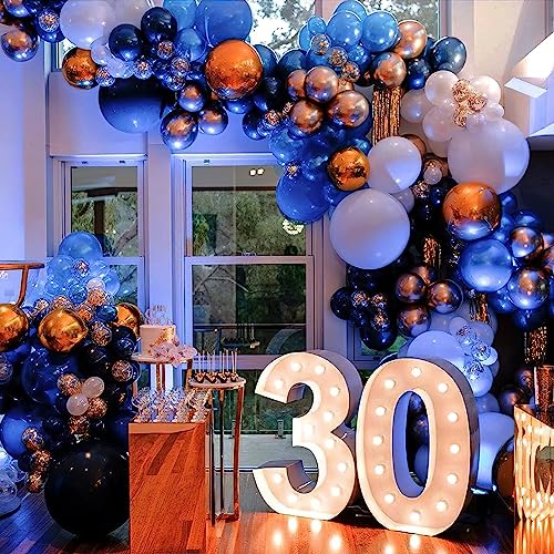 Image of PartyWoo Metallic Blue Balloons 50pcs 5 Inch Small Mini Chrome Blue Latex Balloons for Graduation Wedding Baby Shower Engagement Baby Shower Wedding Bachelorette Birthday Party Decorations Blue-G106