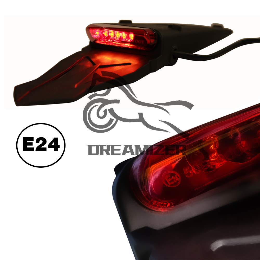 DREAMIZER Feu Arrière Moto Frein Stop Feux LED Fender Motocross 12V