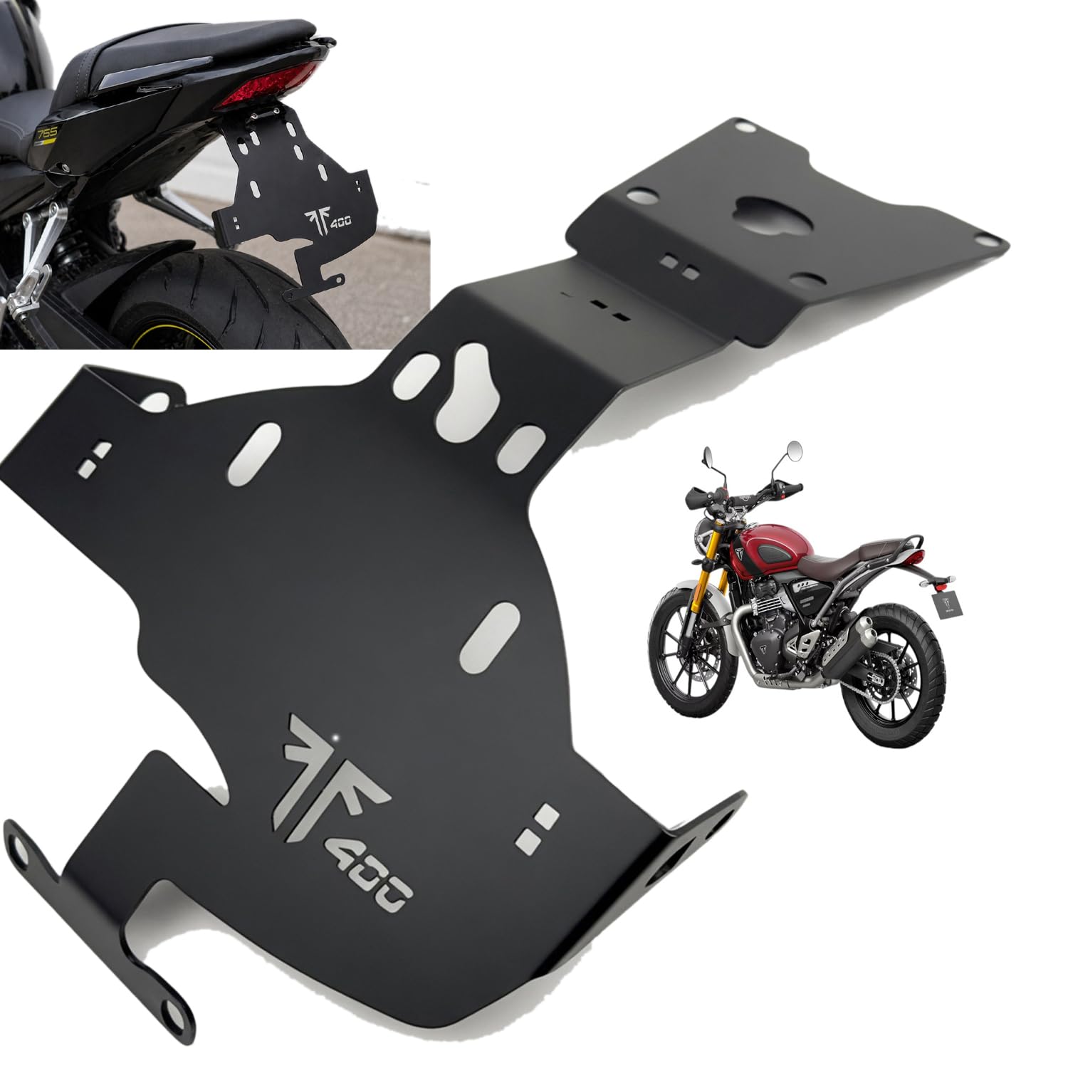 Dhe Best Bike Tail Tidy Motorcycle Rear Fender Eliminator Plate Holder Bracket Heavy Duty Structure Easy Fit Sleek Design for Triumph Speed 400-image-13