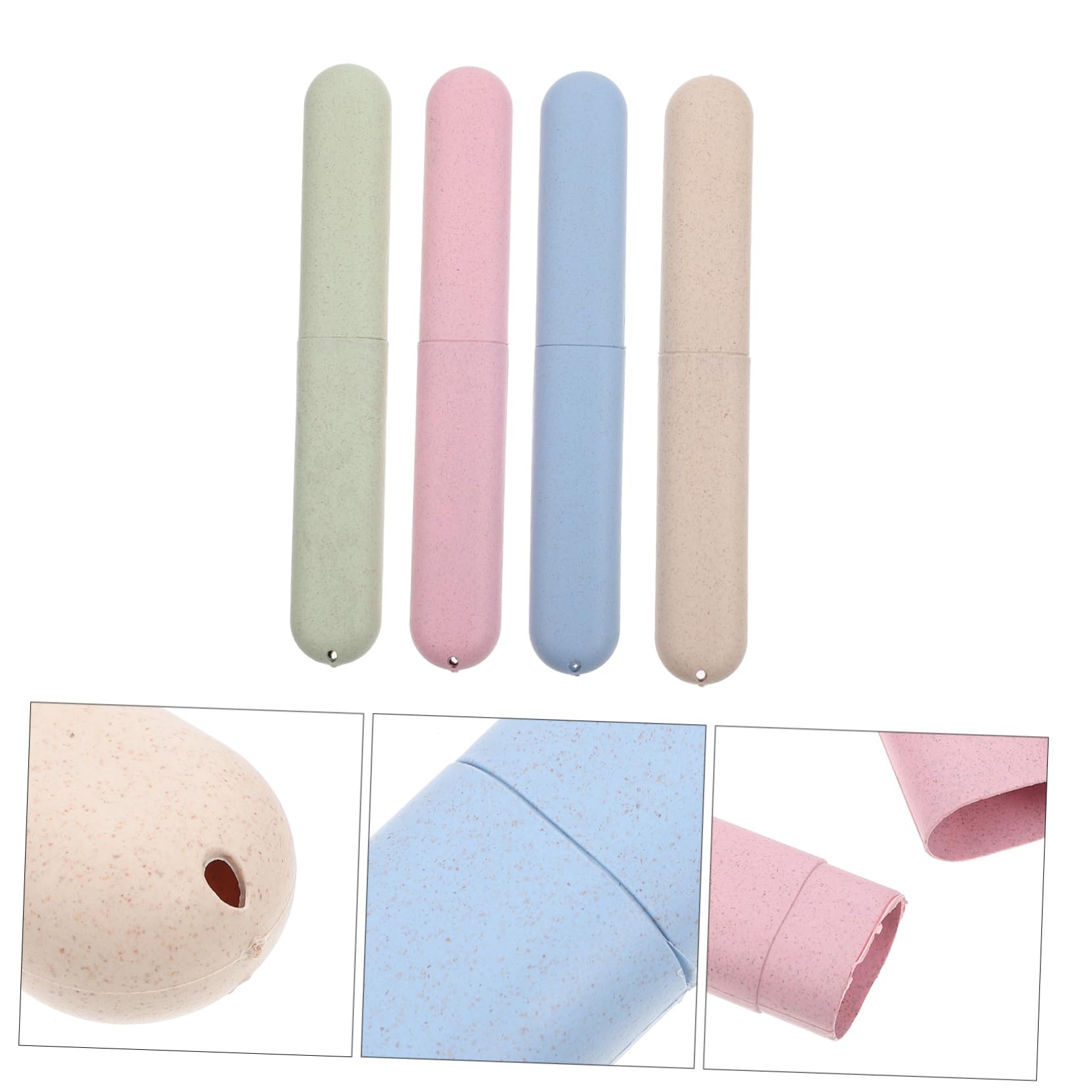 SHERCHPRY 4pcs Portable Toothbrush Storage Cases Multifunctional Wash Package for Travel Design Easy to Open and Close