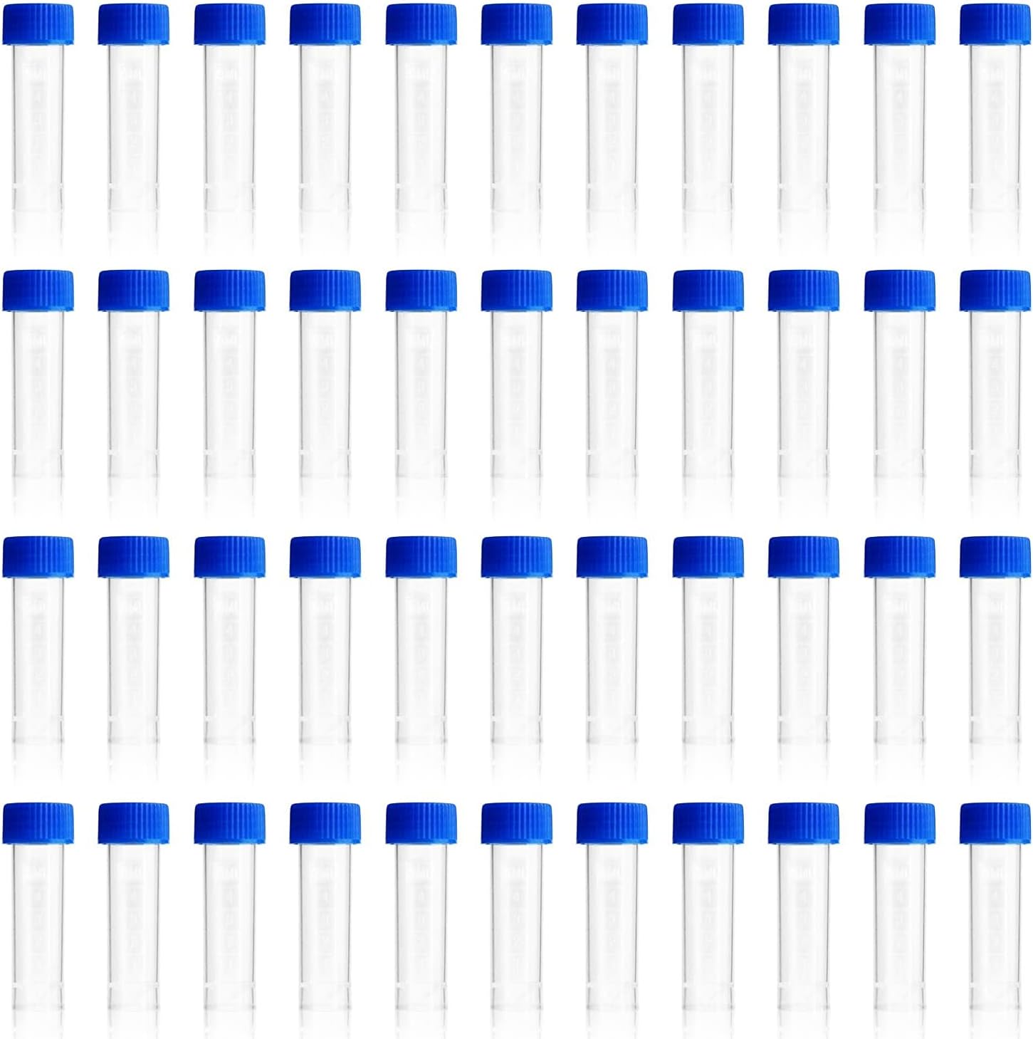 5ml Plastic Test Tubes Screw Caps Small Bottle Vial Storage Vial Storage Container for Lab-50pcs