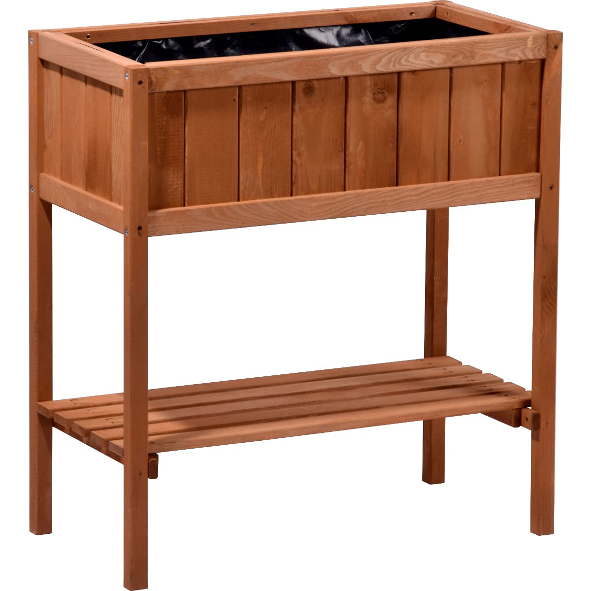 dobar® 58250e kompaktes Hochbeet | Erhöhtes Gemüsebeet | Kräuterbeet aus Holz | Balkonbeet für Salat | Pflanzkasten für Balkon/Garten/Terrasse | 76 x 40 x 80 cm | Braun