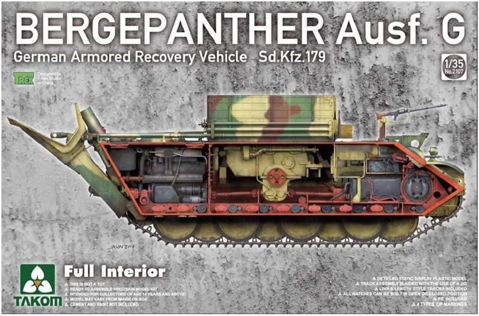 TAK02107 1:35 Takom Sd.Kfz.179 BergePanther Ausf.G German Armored Recovery Vehicle [Full Interior Kit] [Model Building KIT]