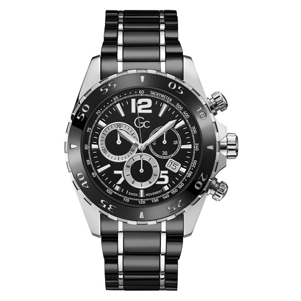 GUESS Ceramic Gc Men Black Dial Analog Wrist Watch - Y02015G2Mf, Black Band (B081S8ZMBL) Amazon Price History, Amazon Price Tracker
