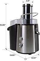 Vista 7 de Total Chef - Extractor de jugo centrífugo de boca ancha de 2 velocidades, prensa de frutas Juguera para verduras, pasto de trigo, bebida fresca
