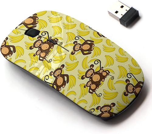 Ratón inalámbrico 2.4G con bonito diseño de patrón para todas las computadoras portátiles y computadoras de escritorio con receptor nano - Monkey