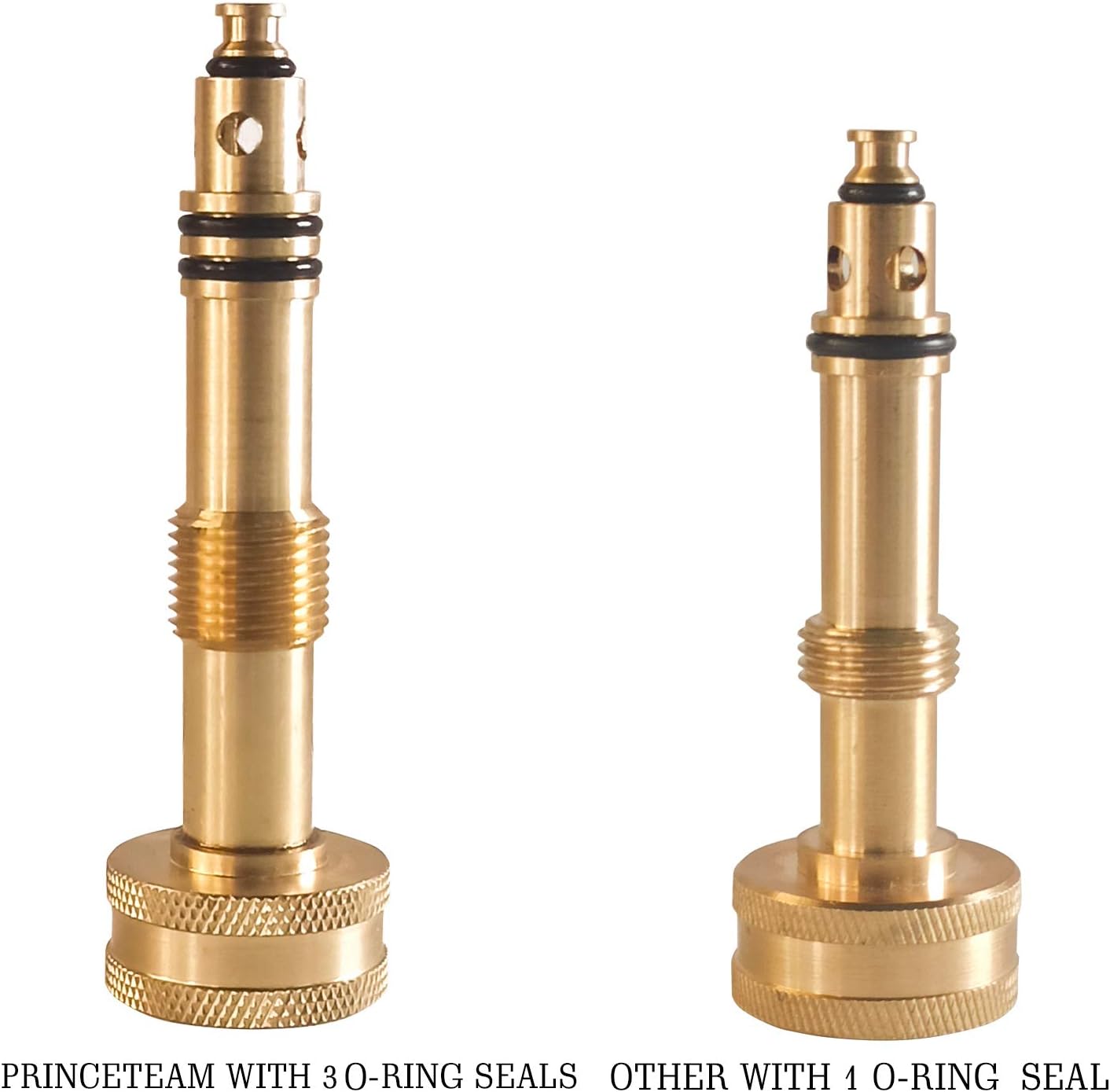 Hourleey Adjustable Twist Hose Nozzle, 4" Heavy-Duty Brass Hose Nozzle with 10 Garden Hose Rubber Washers, 2 Pack