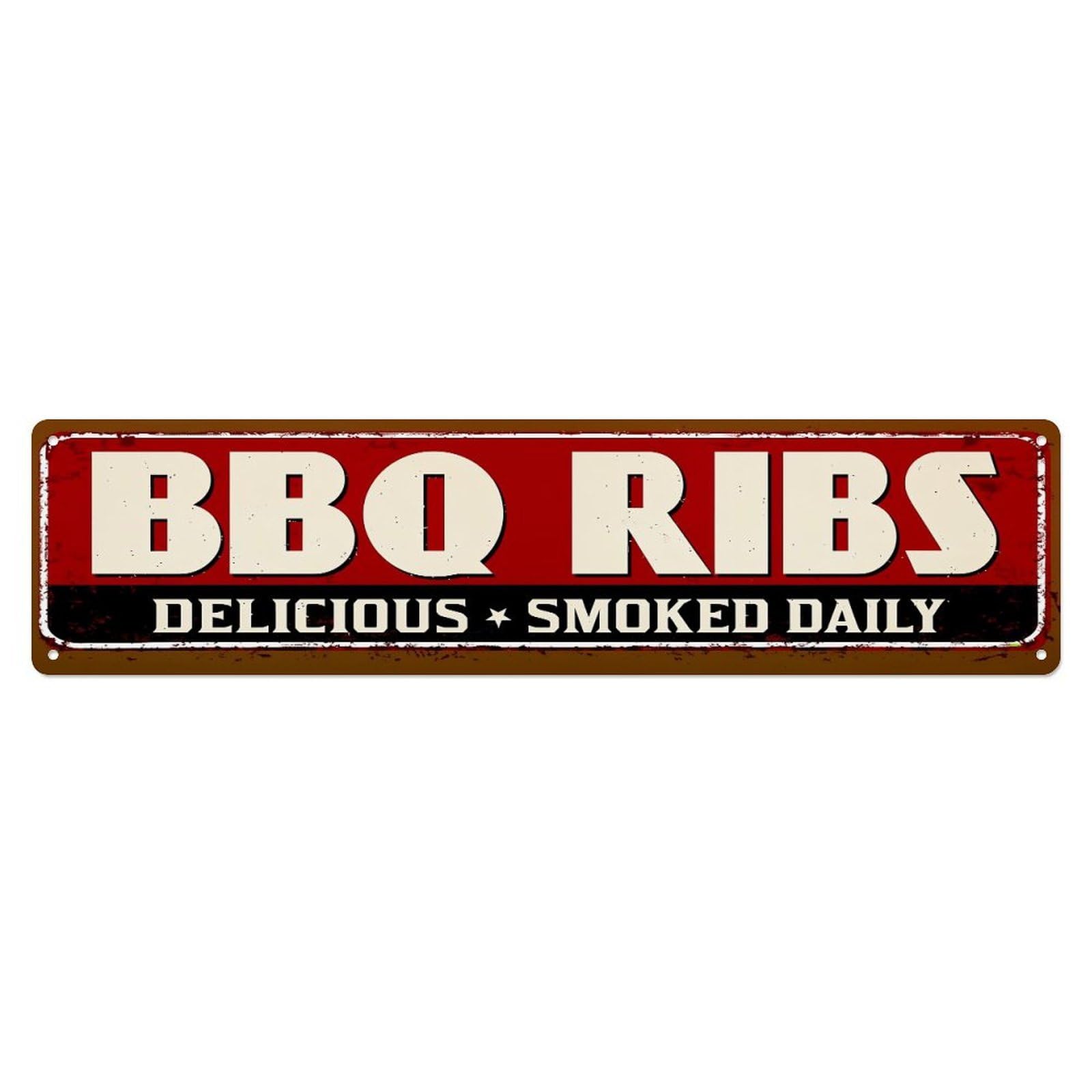 Bbq Ribs Delicious Smoked Daily Metal Tin Sign Plaque
