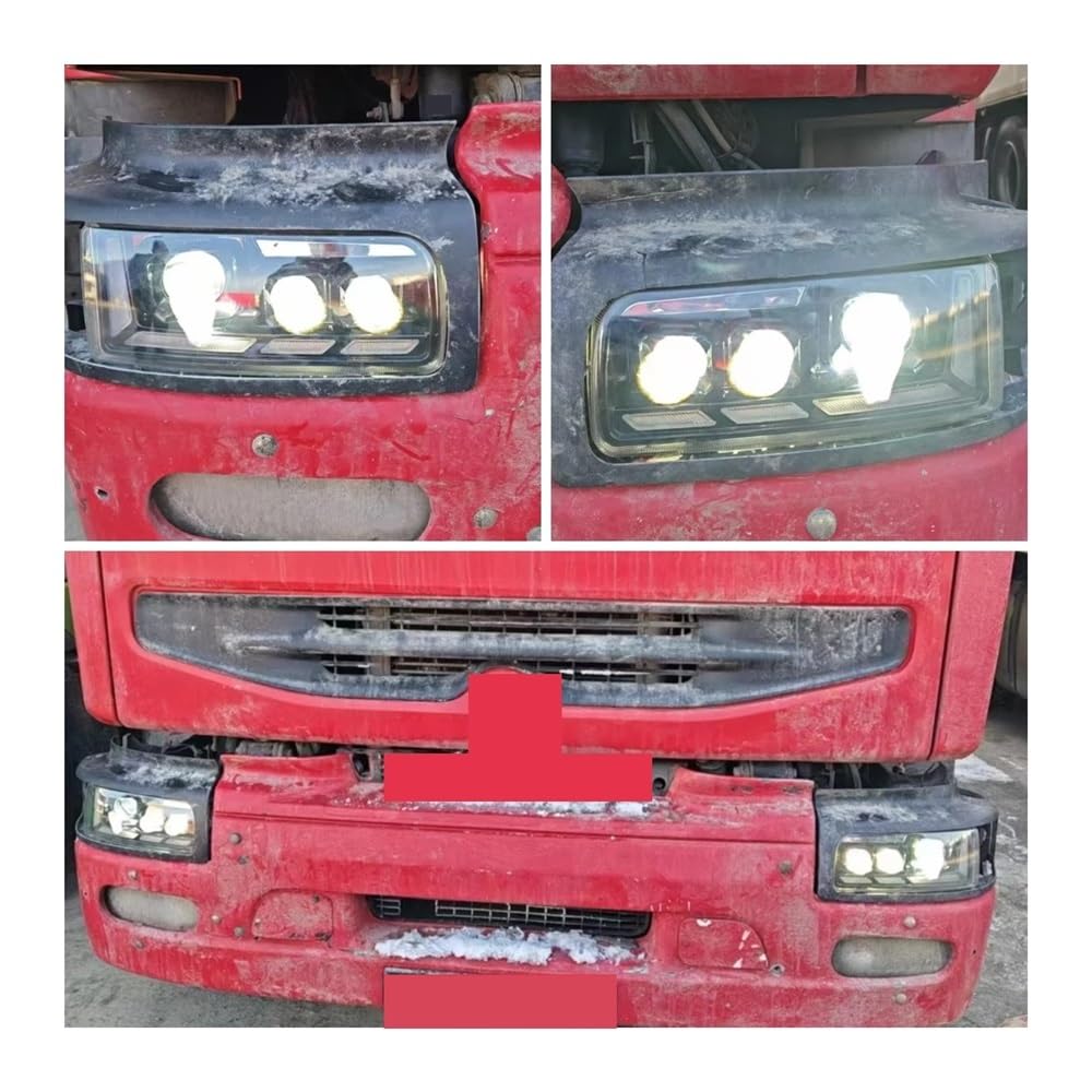 Fari Anteriori Auto Faro Completo A LED Per Auto 24V 1 Pz Per KERAX 2000+ Aggiornato DRL Dinamico + Camion Con Tripla Lente