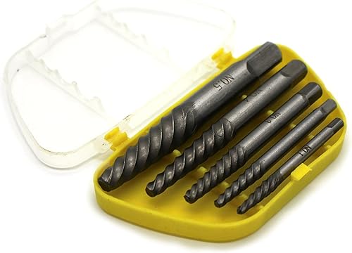 Miniatura 2 de TEMO Kit de extractor de tornillos de alta resistencia de 5 piezas Juego de herramientas de extracción de pernos rotos