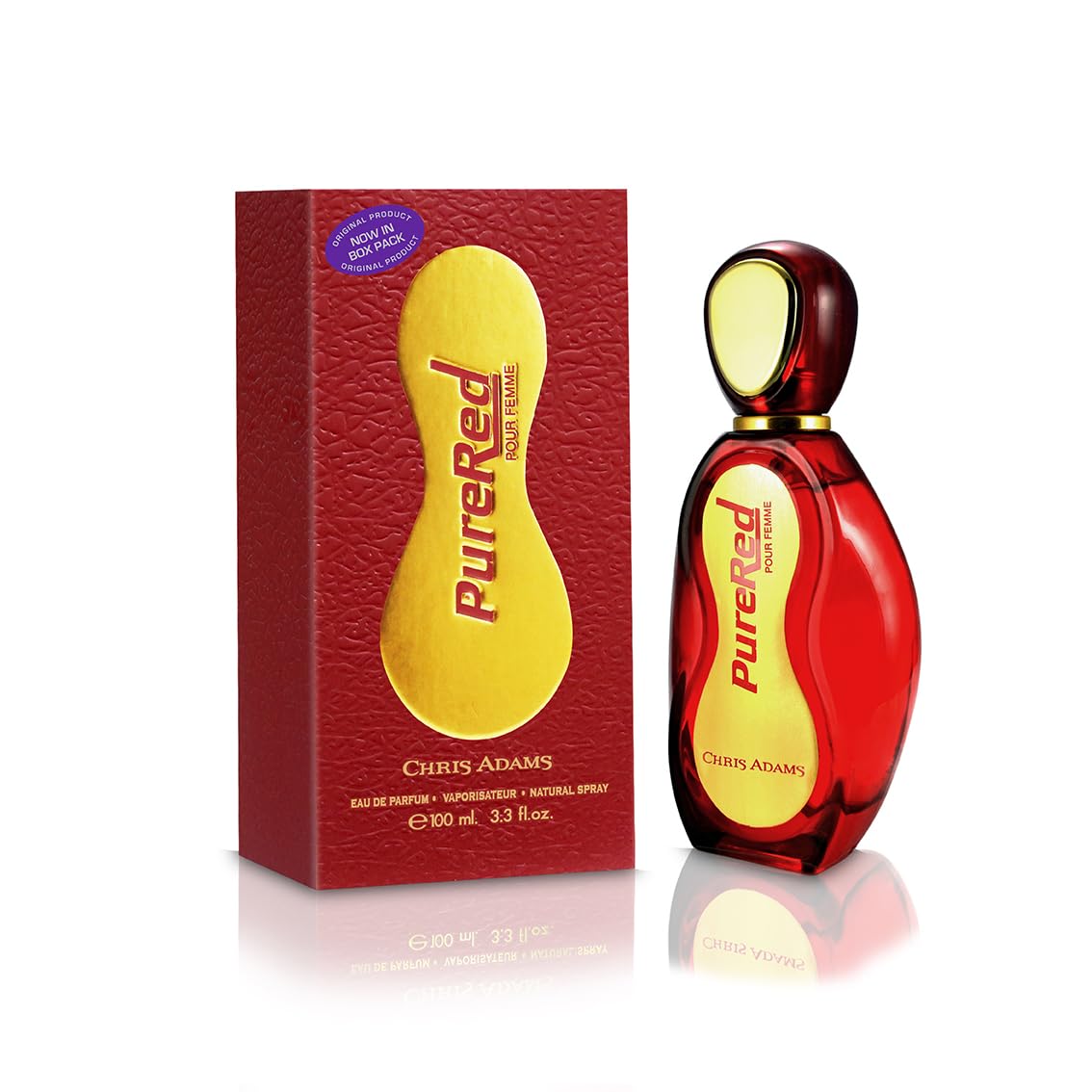 Chris Adams Eau De Parfum - Pure Red, 100ml EDP| Long Lasting Fragrance Perfume | Ideal Gift for Women | Made in U.A.E.