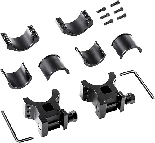 Miniatura 7 de Eyeskey Anillos de rifle Hunter de 1.181 in con inserto de 1 pulgada, anillos tácticos de alto perfil PicatinnyWeaver para tubo de visor, par