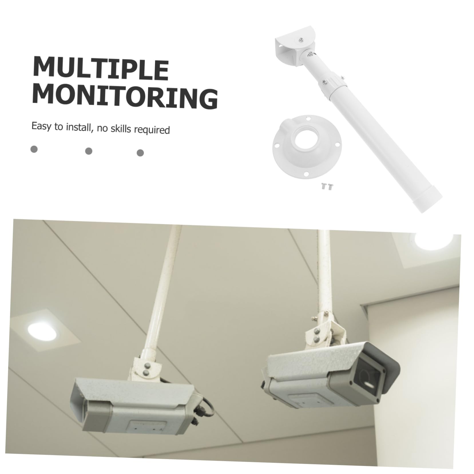 Lurrose Soporte Para Cámara De Seguridad Poste Ajustable 30-60 Cm De Aluminio Para Interior y Exterior Montaje Versátil Rotación Estable Resistente Para Vigilancia Hogares y Comercios Azul Metálico