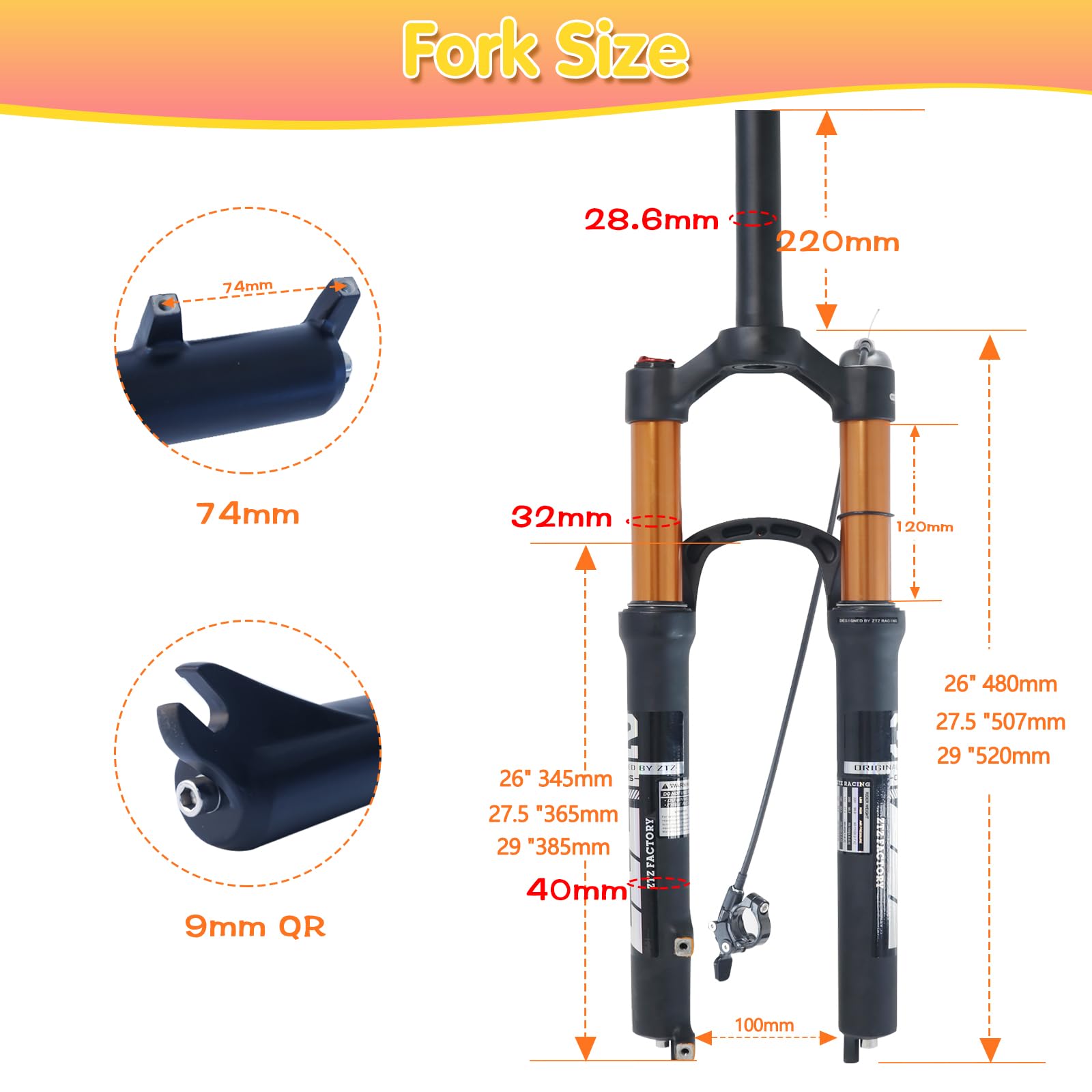 ZTZ Lega di magnesio Mountain Forcella Anteriore Pressione Aria Ammortizzatore Forcella Forcella Accessori Bicicletta