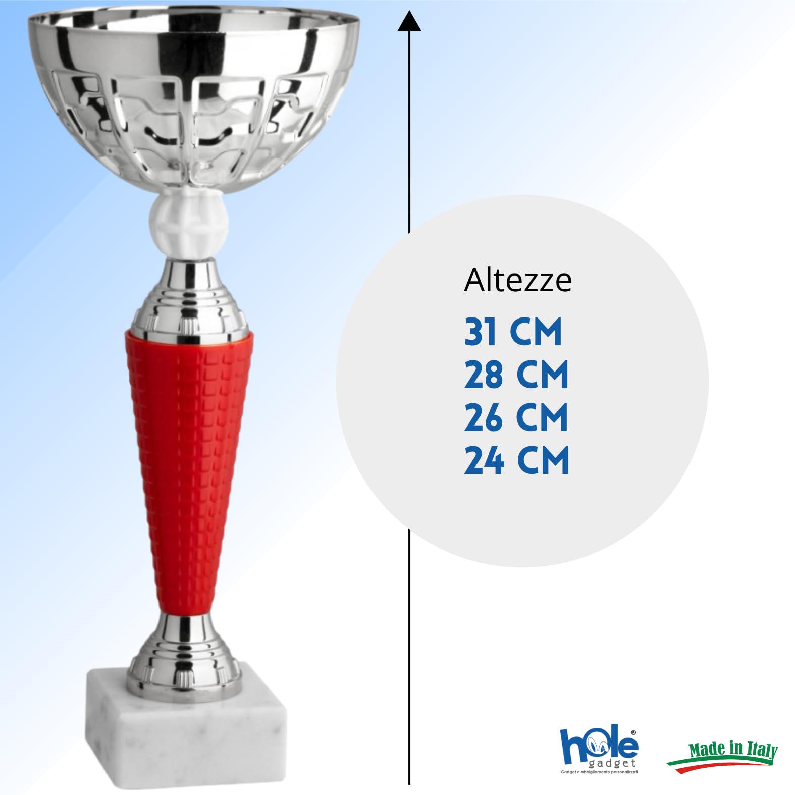 Coppa Trofeo Personalizzati, Premiazioni Singole o in Set Completi, Sportivi per Eventi, Calcio, Fantacalcio, Basket, Padel, Personalizzabile su Targhetta cod. 13.401