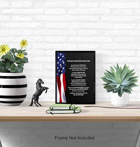 Miniatura 4 de Patriotic Flag Police Officer Prayer - Wall Art Decor Picture for Home, Station, Office, Living Room Decoration - Gift for Cop, Policeman,