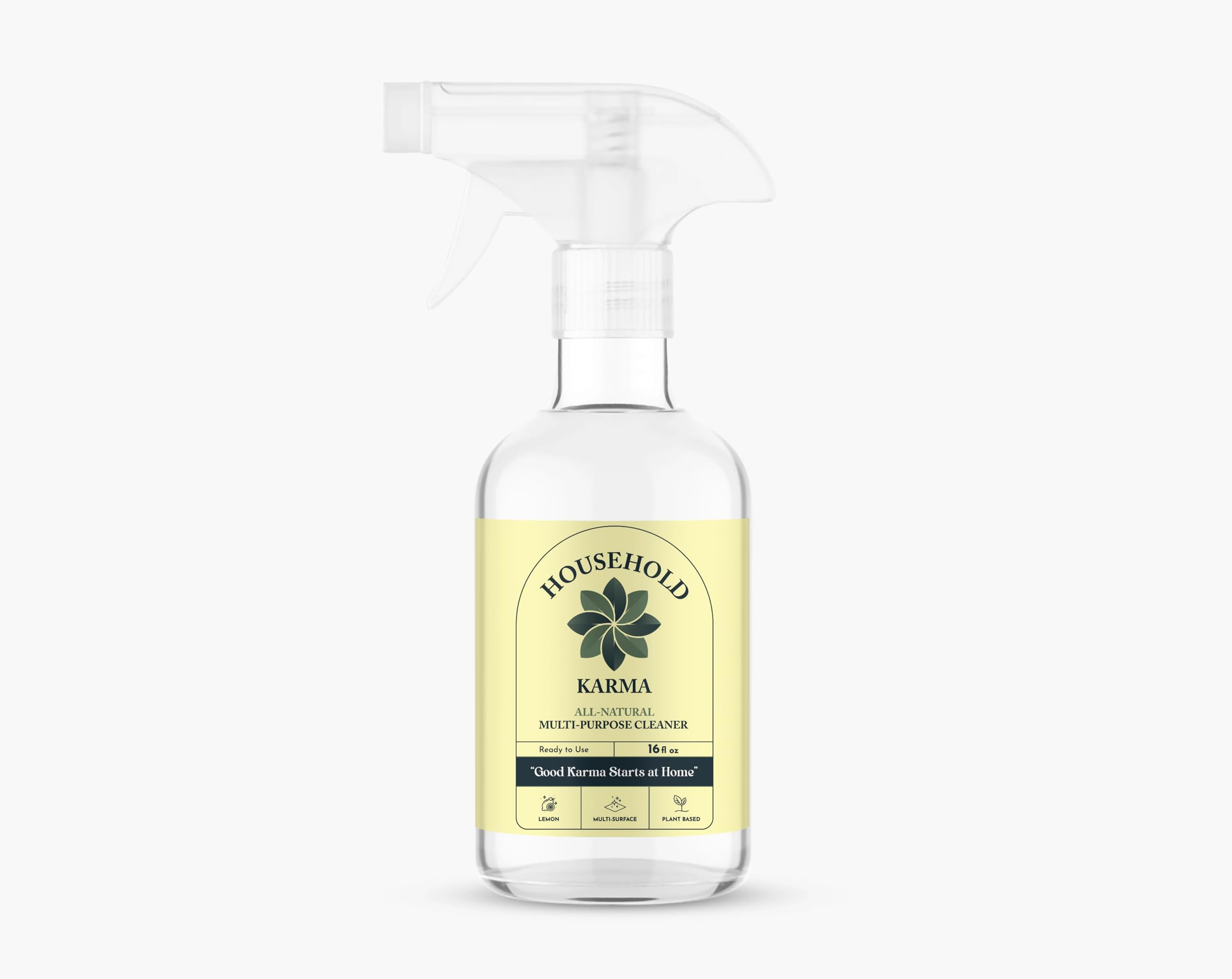 Multi-Purpose Cleaner, Plant-Based, Gentle & Lemon Scented- Effective Natural Cleaning Solution, 16 fl oz