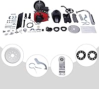Vista 5 de Kit de motor de motor de gas 49CC Motor de bicicleta de 4 tiempos Motor de un solo cilindro refrigerado por aire con correa para bicicletas adultas