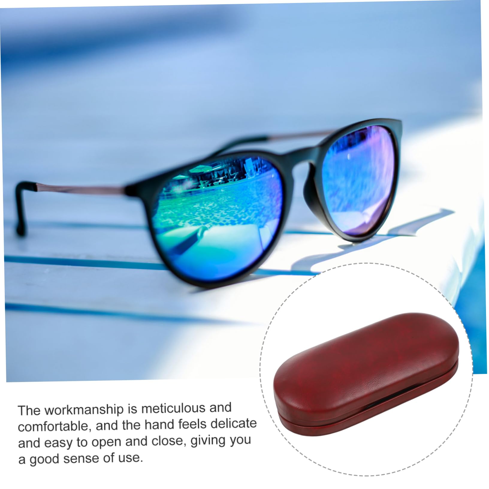 VALICLUD Brillenetui Brillenbehälter Brillentrage-Organizer Fall Gläser Aufbewahrungsbox für Brillen Bequemer Gehäuse mit Brillen Etui für Brillen Brillenhalter Pu rot