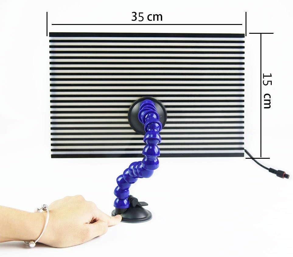 G&S GS Paintless Dent Repair LED Line Board Double Stripe Reflector Board with Adjustment Holder Light Line Board for Dent Repair Dent Fix Tools (Large)
