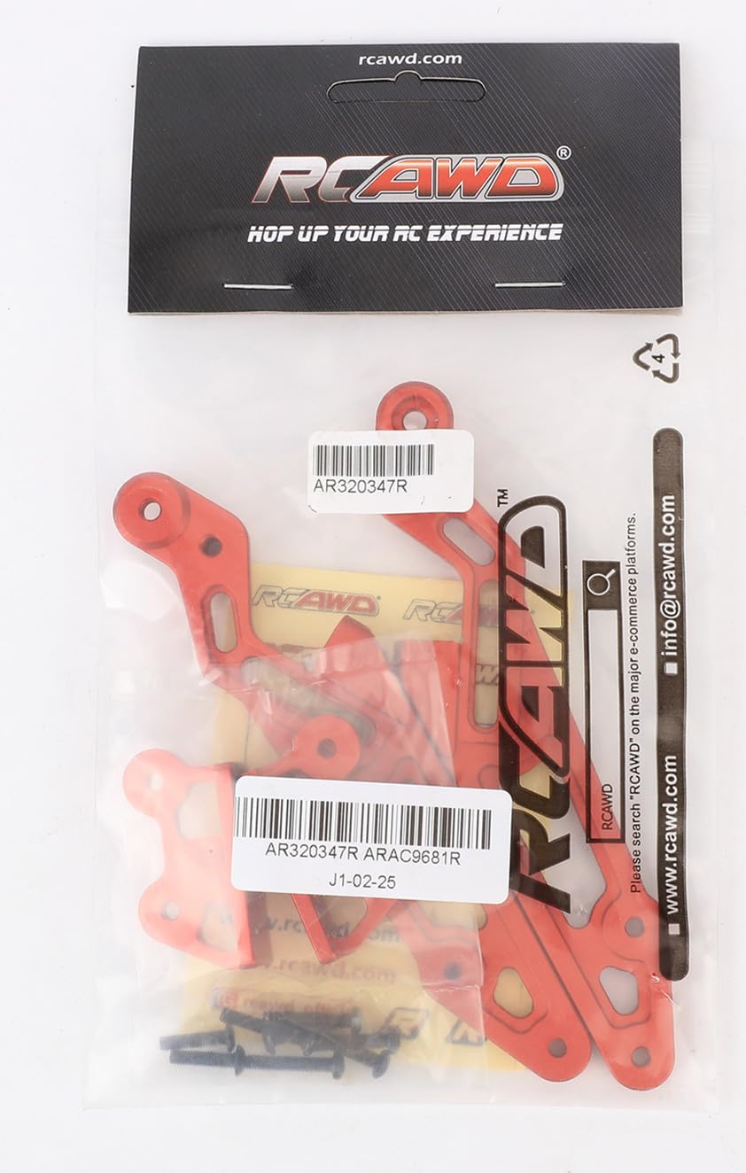 RCAWD AR320347 RC Heckflügel-Befestigungsset für Arrma Notorius Outcast Kraton 6S 4WD BLX Upgrade-Teile (rot)