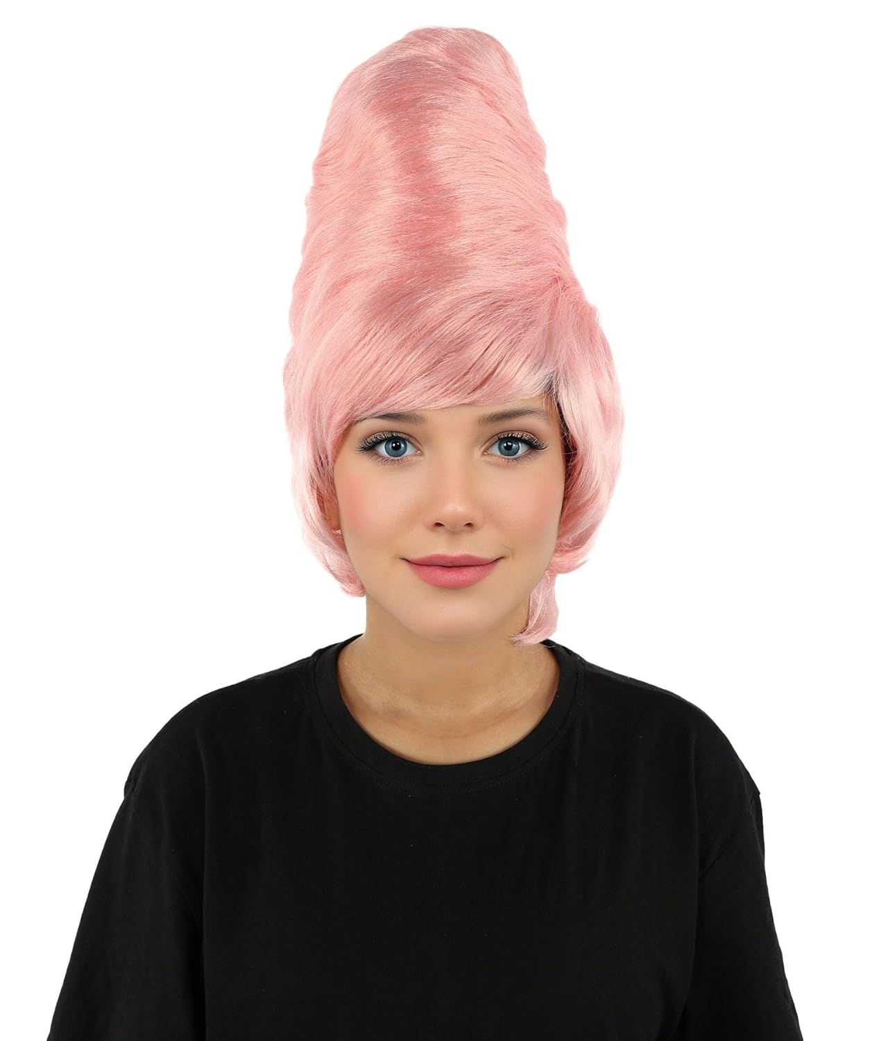 Adult Women's Classic 60s Updo Bouffant Wig | Medium Size Coral Retro Vintage Hairpiece for Women | Lightweight Synthetic Wig for Parties