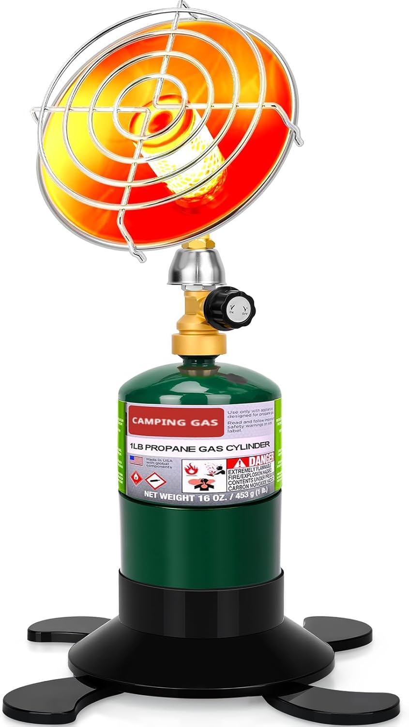 Transportable Propane Heater for Tenting, Outside House Patio Heater, Highly effective Output Compact Radiant Fuel Heaters with Foldable Tank Holder for Winter Tent Searching Ice Fishing Mountain climbing Yard Storage