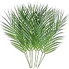 Artificial Areca Palm Leaves, 8 Pcs Faux Tropical Palm Tree Leaves Stems for Floral Arrangement, Hawaiian Luau, Jungle Beach Wedding Party Decor, 28 Inches Tall