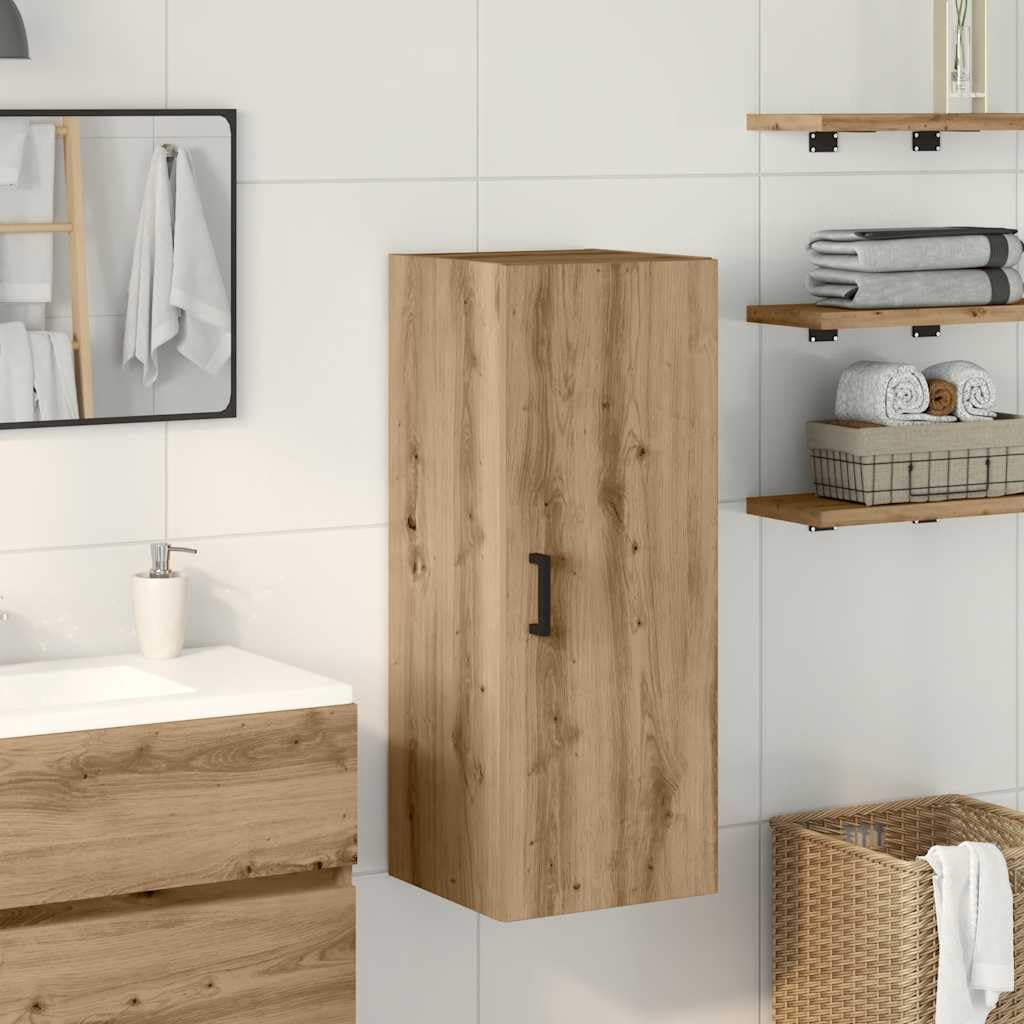 Armoire murale chêne artisanal 34,5x34x90 cm bois d ingénierie