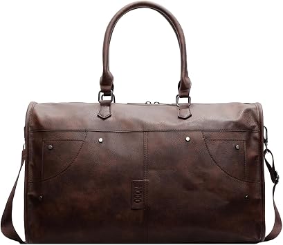 Travel Duffle Bag, PU Leather, Travel Weekender Overnight Bag, Handbag, Casual Bag, Large Capacity Gym Bag for Flight, Camping, Sports, Business Travel, Lightweight, Waterproof, 40L.