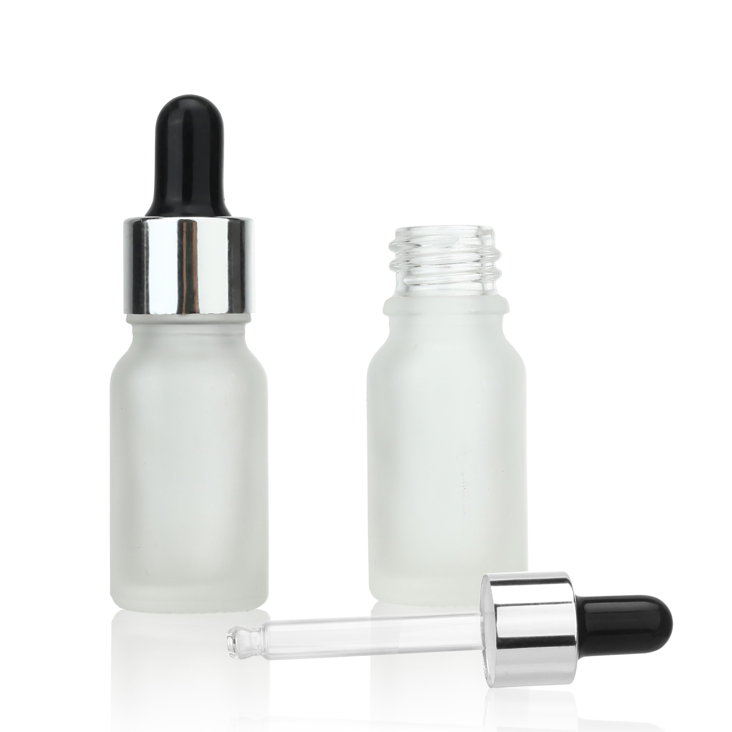 COSIDEA 30 pcs Empty 10ml 0.33oz Frosted glass dropper bottle for oils liquids travel containers essential oil bottles refillable