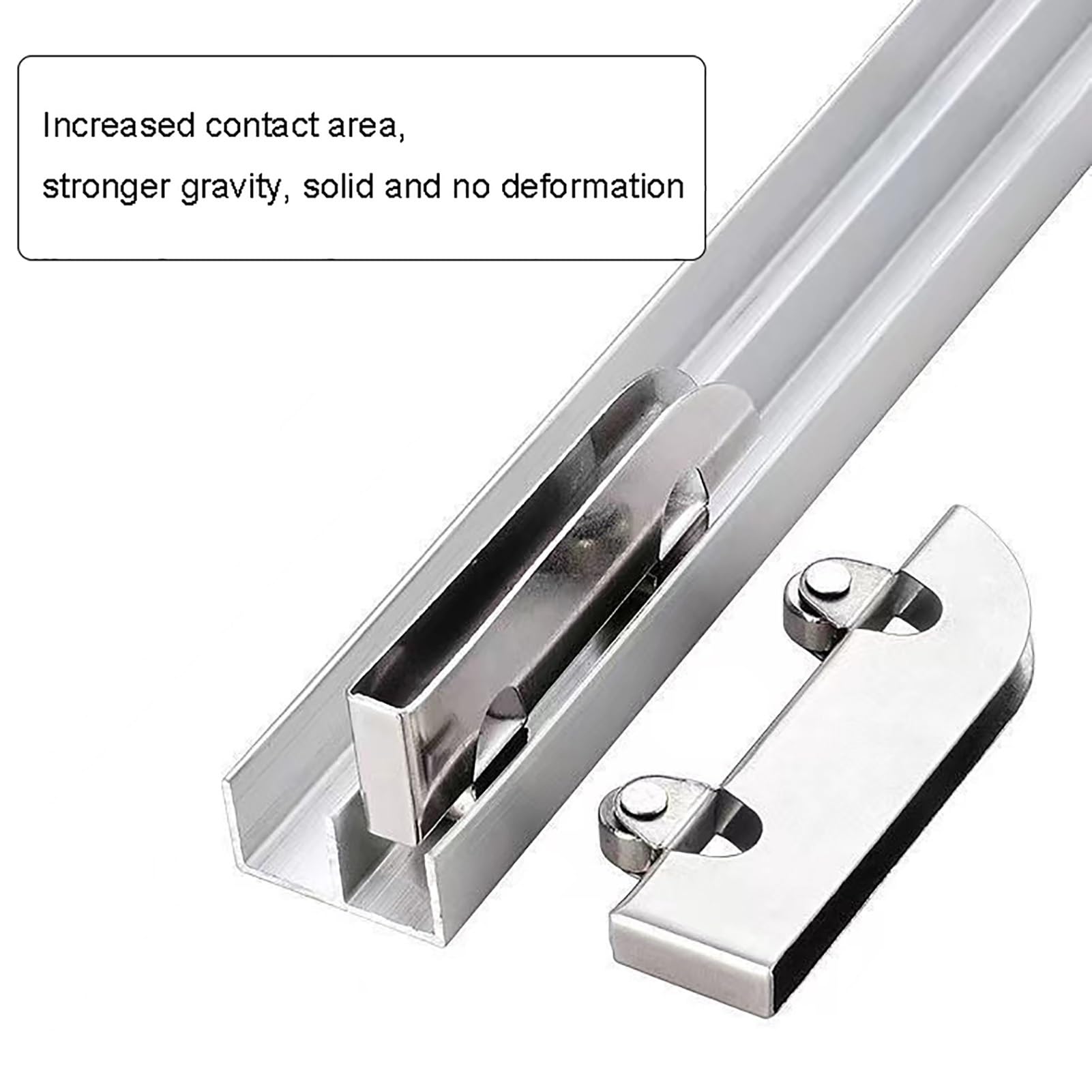 Verdickte 5-mm-Glasschiebetür-Doppelschienen-Vitrinenrutsche, Schienenradzubehör aus Aluminiumlegierung(100cm/39.4in)