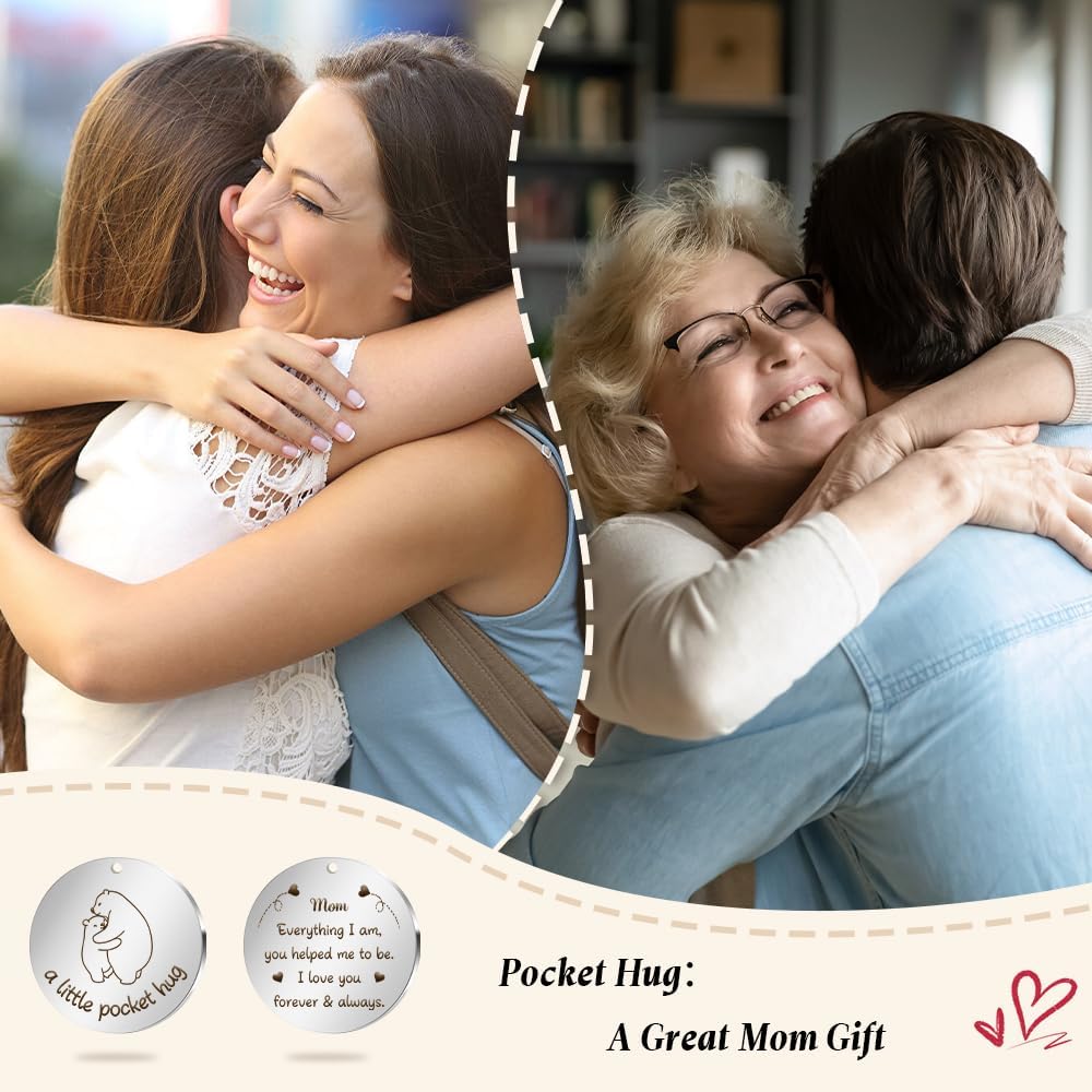 Ariantrp Pocket Hug Token Inspirational Gifts for Mom Dad Grandma Grandpa Keychain Christian Christmas image 3